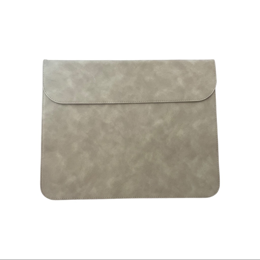 Beige pseudo-suede laptop case